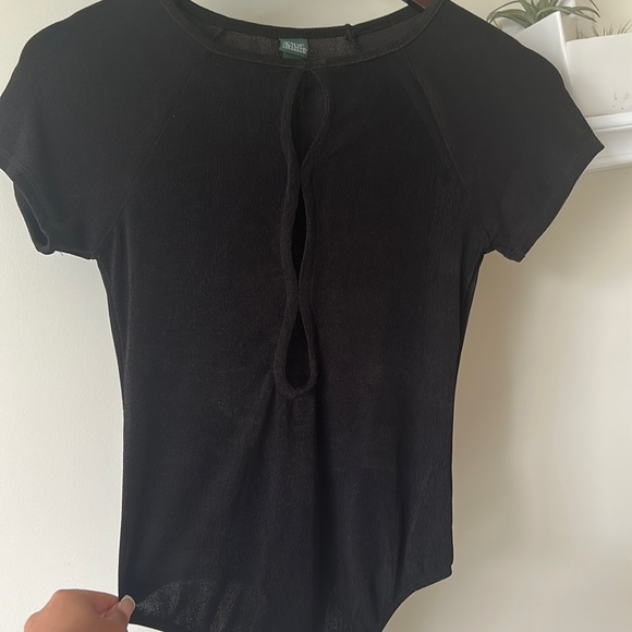 Black cutout wild fable bodysuit, stretchy material in a size xs - Picture 2 of 4